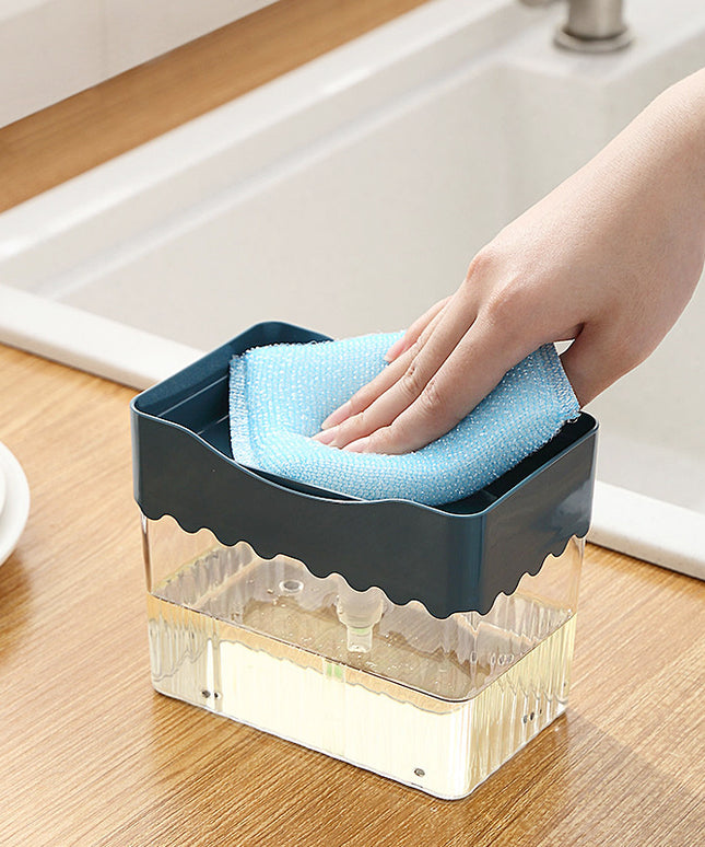 2-in-1 Kitchen Soap Dispenser with Sponge – Cleaning Box | Ikeame
