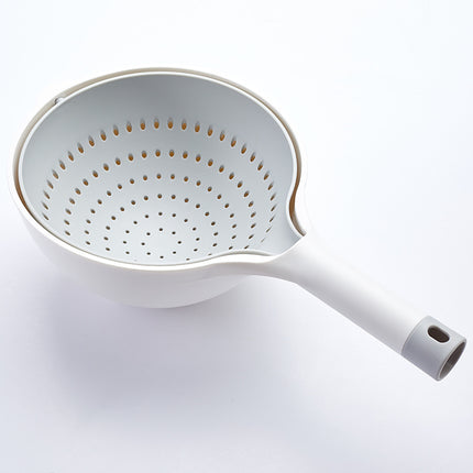 Double-Layer Colander with Bowl & Handle – 1.2L + 1.7L | Grey, Yellow, Green