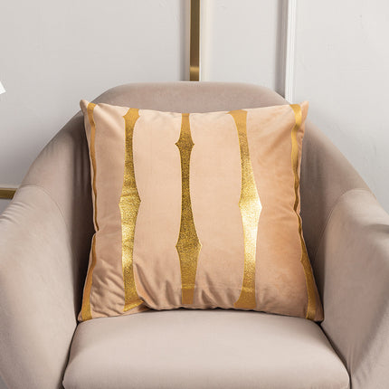 Golden Stripe Cushion Cover – 45x45cm in Beige or Brown