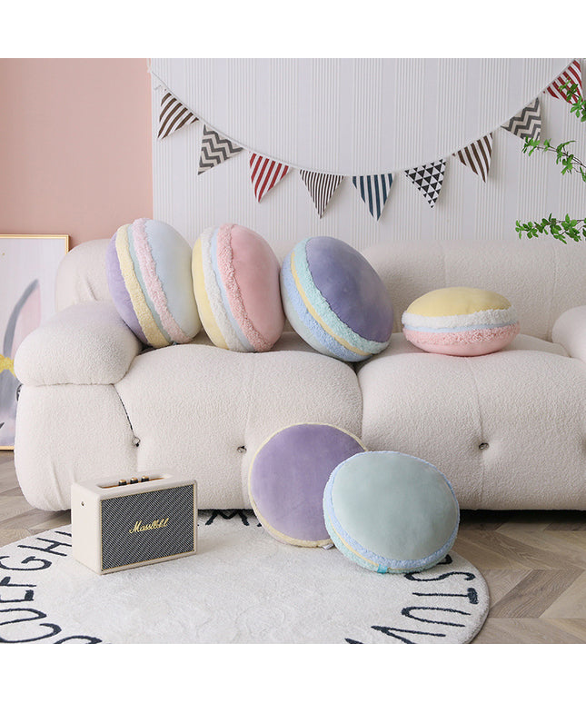 Super Soft Macaron Throw Pillows – Cute Plush Cushions in Pink, Blue & Purple