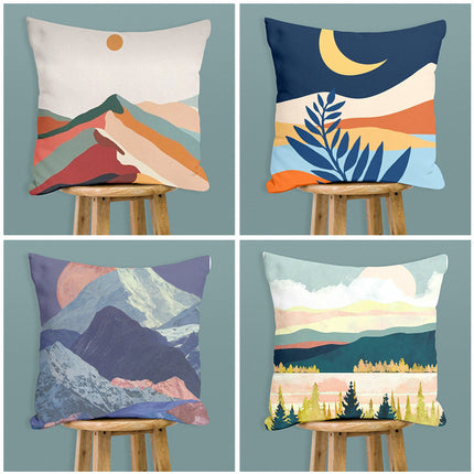 Lanscape Print Cushion Cover – 4 Designs, Abstract Landscape