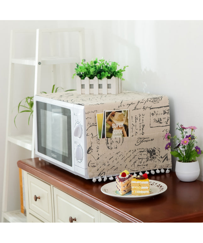 Linen Microwave Dust Cover | Ikeame