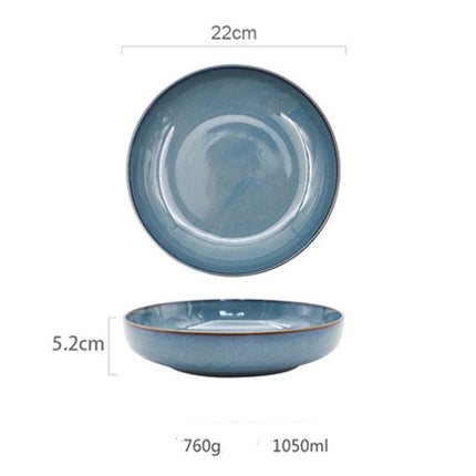 Porcelain Pasta Plates 🍝 – Deep Blue Glaze, small or large