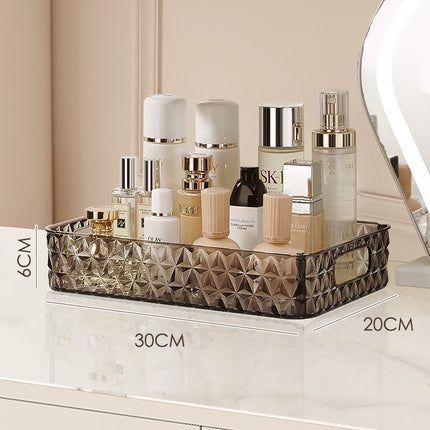 Luxury Bathroom Trolley Storage Rack – Transparent Diamond Design | Ikeame