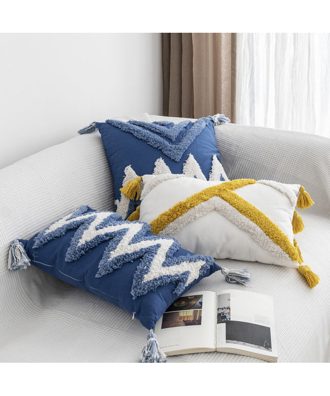 Geometric Tufted Cushion Cover | Modern Textured Decorative Pillow