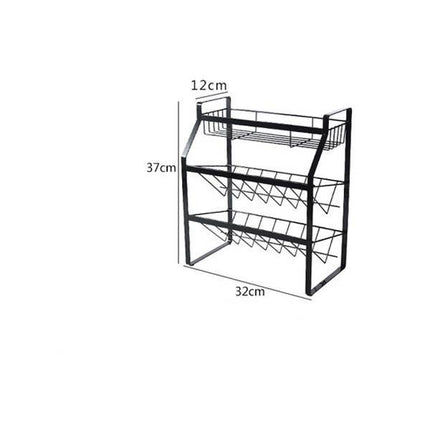 Three Layer Seasoning Rack 🧂 – Black or White, Optional Lid Holder