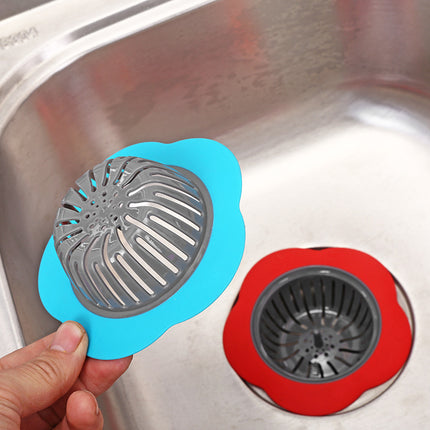 Flower Drain Cover 🌸 – Blue or Red, Decorative & Functional