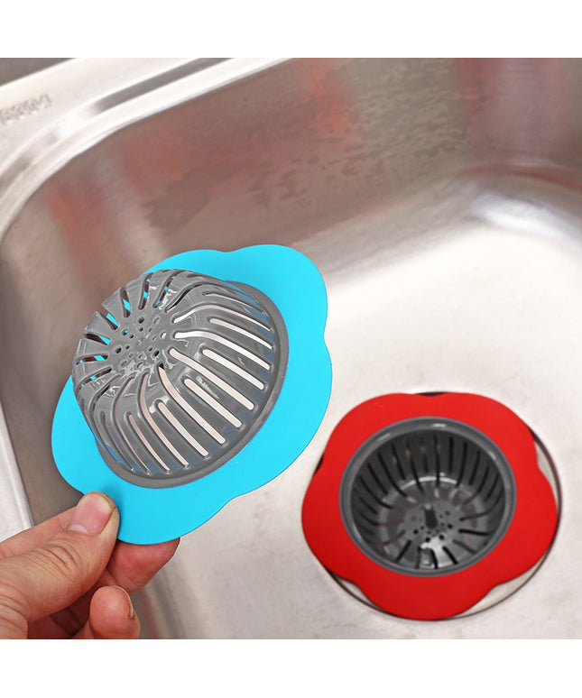 Flower Drain Cover 🌸 – Blue or Red, Decorative & Functional