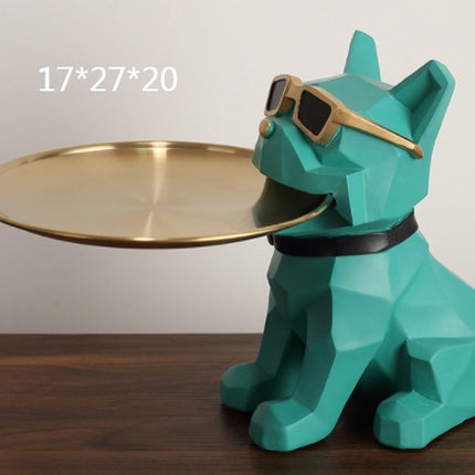Light Luxury French Fighting Dog Creative Shoe Cabinet Key Storage Tray Decoration