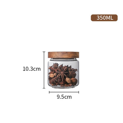 Glass Storage Jars Acacia Wood Lid Airtight Canisters