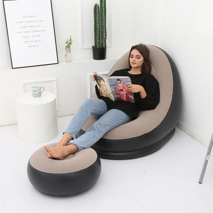 Inflatable Lounge Chair & Footstool | Cosy Foldable Chill Seat