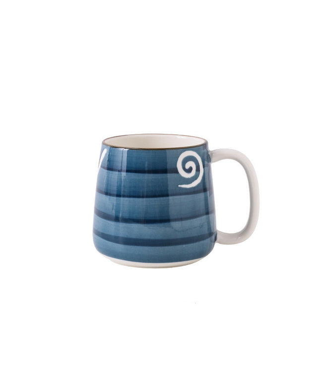 Hand-Painted Blue & White Mug 🎨 – Ceramic