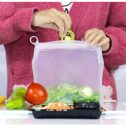 Kitchen Fruit And Vegetable Silicone Fresh-keeping Bag Thickened Food Daily Necessities Portable Self-sealing Storage Bag