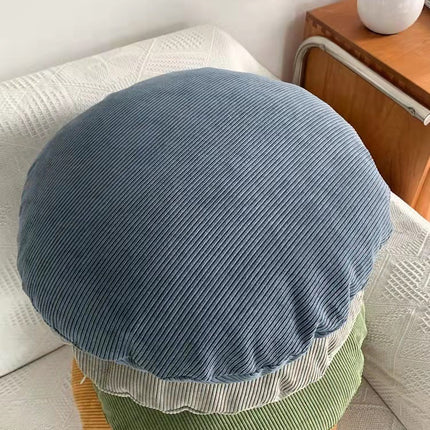 Pinstripe Corduroy Round Cushion with Core – 7 Colours| 45x45, 50x50, 60x60 cm