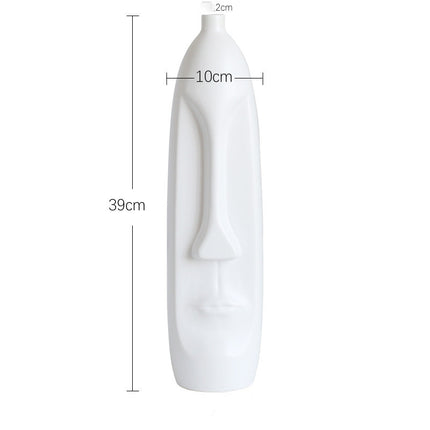 Tall Abstract Face Vase – Nordic Sculptural Ceramic Statement