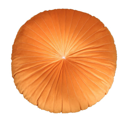 Nordic Style Khaki Round Velvet Cushion with Core – 40x40x10cm