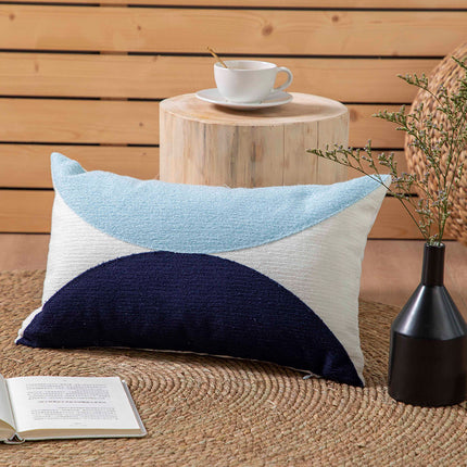 Cotton Towelled Embroidered Cushion Cover in Modern Abstract Design 🎨🧵