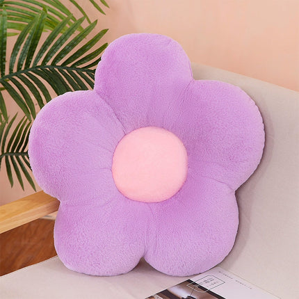 Flower Shaped Plush Cushion – Green or Black Petals | Super Soft Pillow
