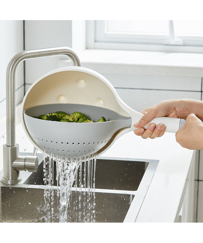 Double-Layer Colander with Bowl & Handle – 1.2L + 1.7L | Grey, Yellow, Green