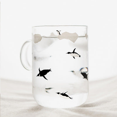 Polar Bear Glass Mug | Cute Penguin Clear Coffee Cup