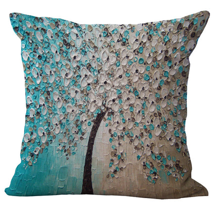 Oil Painting Cushion Cover | Artistic Cotton Linen Pillow 45x45