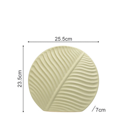 Embossed Leaf Ceramic Vase – Sculptural Botanical Wall Décor