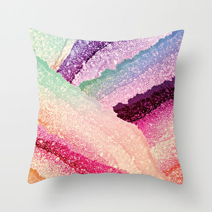Geometric Cushion Covers Set | Colourful Peach Skin Pillows 45x45