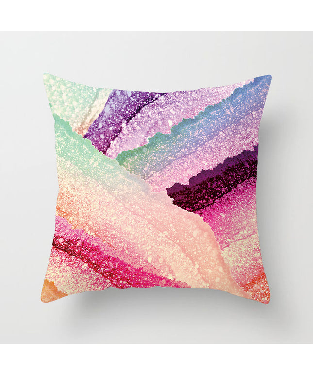 Geometric Cushion Covers Set | Colourful Peach Skin Pillows 45x45
