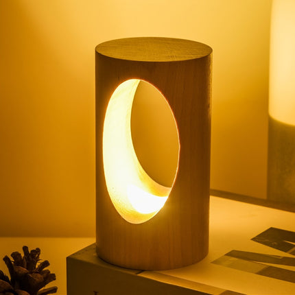 Solid Wood LED Reading Lamp – Sculptural Artistic Lighting