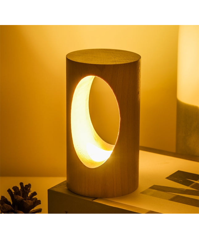 Solid Wood LED Reading Lamp – Sculptural Artistic Lighting