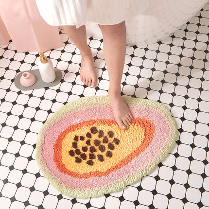Papaya Bathroom Mat | Tropical Fruit Bath Rug
