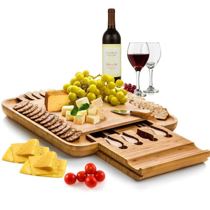 Bamboo Cutting Board with Knife Drawer | Multifunction Kitchen Board