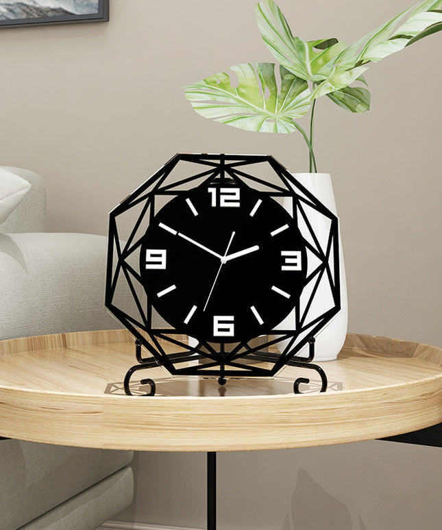Modern Art Desk Clock 🕒 – Mercer Movement, Black