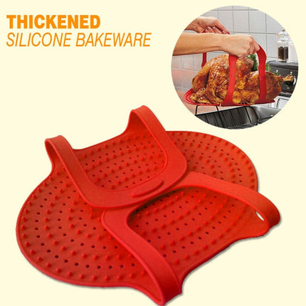 High-Temperature Silicone Baking Mat & Tray – Red