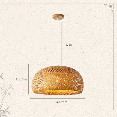 Bamboo Woven Droplight – Natural Fibre Chandelier Light