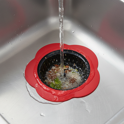 Flower-Shaped Drain Strainer – Anti-Clogging Sink & Floor Filter | Red, Orange, Green, Blue