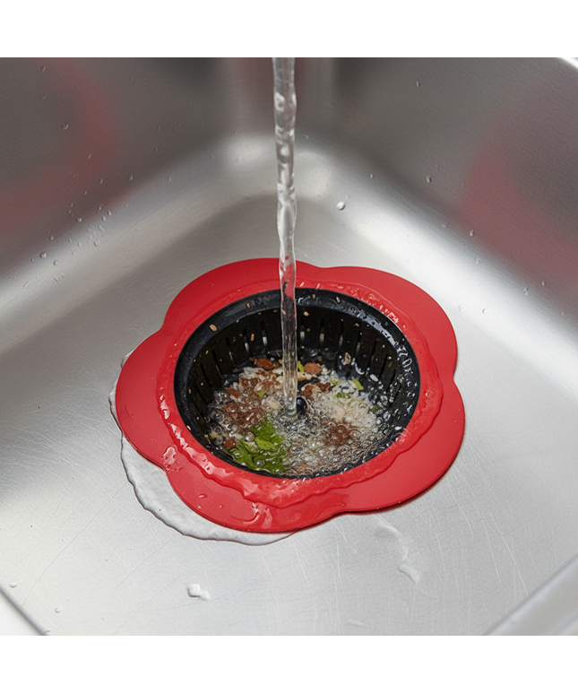 Flower-Shaped Drain Strainer – Anti-Clogging Sink & Floor Filter | Red, Orange, Green, Blue