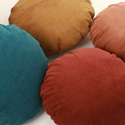 Pinstripe Corduroy Round Cushion with Core – 7 Colours| 45x45, 50x50, 60x60 cm
