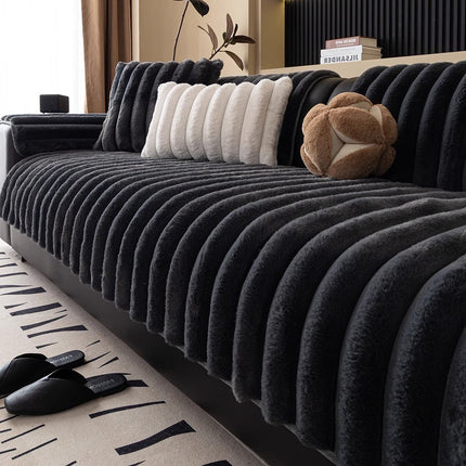 Plush Sofa Cover | Velvet Anti-Slip Cushion