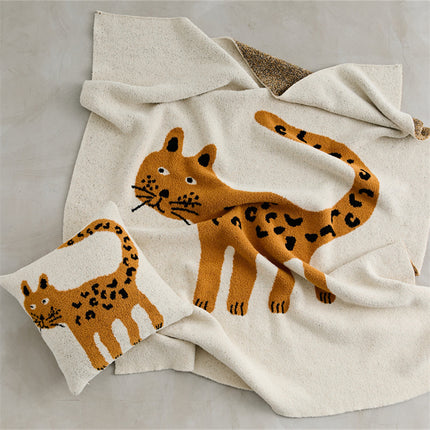 Spotted Leopard Blanket & Matching 45x45cm Cushion Cover