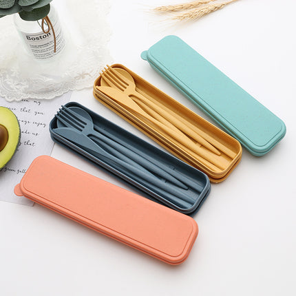 Travel Tableware Set 🍴 – Wheat Straw, 4 Colours, Eco-Friendly