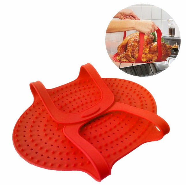 High-Temperature Silicone Baking Mat & Tray – Red
