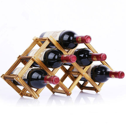 Collapsible Wooden Wine Rack 🍷 – 3, 5, 6, or 10 Bottles