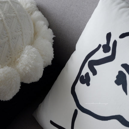 Minimalist Portrait Cushion Cover | Modern Decorative Pillowcase