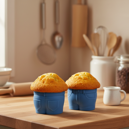 Jeans-Shaped Muffin Mould 🩳 – Silicone, A Literal Muffin Top!