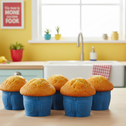 Jeans-Shaped Muffin Mould 🩳 – Silicone, A Literal Muffin Top!
