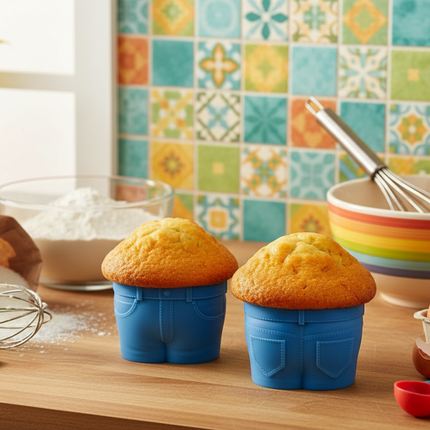 Jeans-Shaped Muffin Mould 🩳 – Silicone, A Literal Muffin Top!