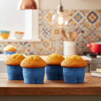 Jeans-Shaped Muffin Mould 🩳 – Silicone, A Literal Muffin Top!
