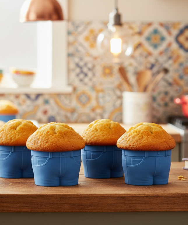 Jeans-Shaped Muffin Mould 🩳 – Silicone, A Literal Muffin Top!