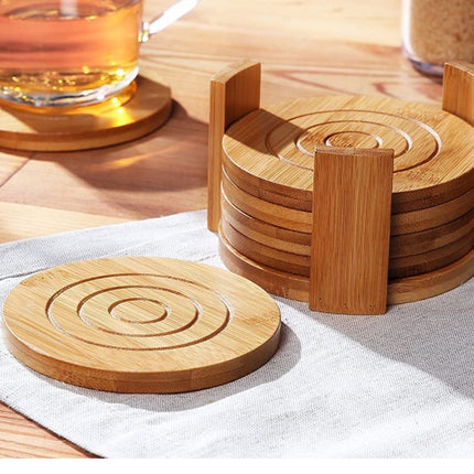 Set of 6 Chinese Style Bamboo Thermal Coasters – Heat Resistant & Eco-Friendly